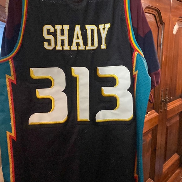 Authentic Detroit pistons slim shady jersey Mitchell and Ness BR remix - Picture 4 of 9